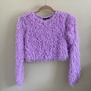 Zara purple feather sweater/top